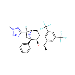 C[C@@H](O[C@@H]1CC[C@H]2N[C@@]1(c1ccccc1)C[C@@]2(F)c1nnn(C)n1)c1cc(C(F)(F)F)cc(C(F)(F)F)c1 ZINC000101043379