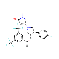 C[C@@H](O[C@@H]1CN(C2=CC(=O)N(C)C2)C[C@H]1c1ccc(F)cc1)c1cc(C(F)(F)F)cc(C(F)(F)F)c1 ZINC000028961907