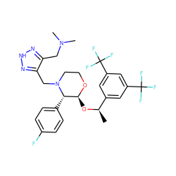 C[C@@H](O[C@@H]1OCCN(Cc2n[nH]nc2CN(C)C)[C@H]1c1ccc(F)cc1)c1cc(C(F)(F)F)cc(C(F)(F)F)c1 ZINC000027440852