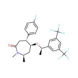 C[C@@H](O[C@H]1C[C@@H](C)N(C)C(=O)C[C@@H]1c1ccc(F)cc1)c1cc(C(F)(F)F)cc(C(F)(F)F)c1 ZINC000036324191