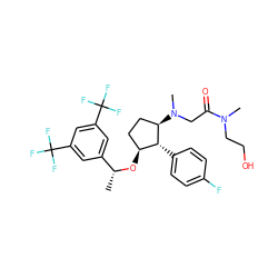C[C@@H](O[C@H]1CC[C@@H](N(C)CC(=O)N(C)CCO)[C@@H]1c1ccc(F)cc1)c1cc(C(F)(F)F)cc(C(F)(F)F)c1 ZINC000036324351