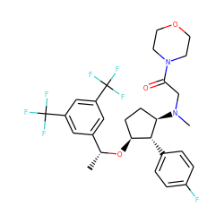 C[C@@H](O[C@H]1CC[C@@H](N(C)CC(=O)N2CCOCC2)[C@@H]1c1ccc(F)cc1)c1cc(C(F)(F)F)cc(C(F)(F)F)c1 ZINC000036324462