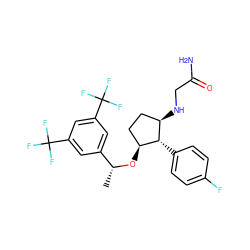 C[C@@H](O[C@H]1CC[C@@H](NCC(N)=O)[C@@H]1c1ccc(F)cc1)c1cc(C(F)(F)F)cc(C(F)(F)F)c1 ZINC000036330254