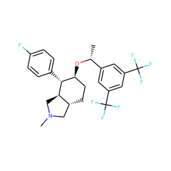 C[C@@H](O[C@H]1CC[C@@H]2CN(C)C[C@H]2[C@@H]1c1ccc(F)cc1)c1cc(C(F)(F)F)cc(C(F)(F)F)c1 ZINC000040939926