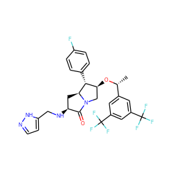 C[C@@H](O[C@H]1CN2C(=O)[C@@H](NCc3ccn[nH]3)C[C@H]2[C@@H]1c1ccc(F)cc1)c1cc(C(F)(F)F)cc(C(F)(F)F)c1 ZINC000049777771