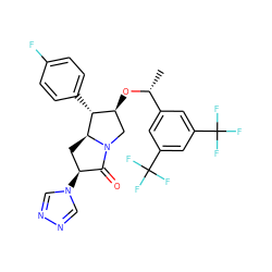 C[C@@H](O[C@H]1CN2C(=O)[C@@H](n3cnnc3)C[C@H]2[C@@H]1c1ccc(F)cc1)c1cc(C(F)(F)F)cc(C(F)(F)F)c1 ZINC000043168861