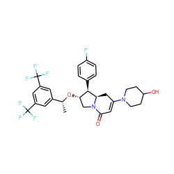 C[C@@H](O[C@H]1CN2C(=O)C=C(N3CCC(O)CC3)C[C@@H]2[C@@H]1c1ccc(F)cc1)c1cc(C(F)(F)F)cc(C(F)(F)F)c1 ZINC000049783818