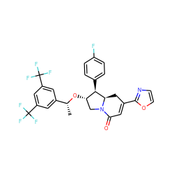 C[C@@H](O[C@H]1CN2C(=O)C=C(c3ncco3)C[C@@H]2[C@@H]1c1ccc(F)cc1)c1cc(C(F)(F)F)cc(C(F)(F)F)c1 ZINC000049780658
