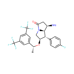 C[C@@H](O[C@H]1CN2C(=O)C[C@@H](N)[C@H]2[C@@H]1c1ccc(F)cc1)c1cc(C(F)(F)F)cc(C(F)(F)F)c1 ZINC000043201019