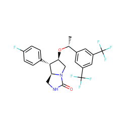 C[C@@H](O[C@H]1CN2C(=O)NC[C@H]2[C@@H]1c1ccc(F)cc1)c1cc(C(F)(F)F)cc(C(F)(F)F)c1 ZINC000029132593