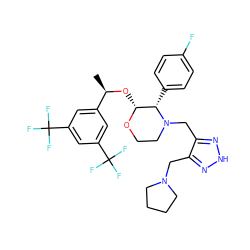 C[C@@H](O[C@H]1OCCN(Cc2n[nH]nc2CN2CCCC2)[C@H]1c1ccc(F)cc1)c1cc(C(F)(F)F)cc(C(F)(F)F)c1 ZINC000027424617