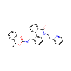 C[C@@H](OC(=O)NCc1ccccc1-c1ccccc1C(=O)NCCc1ccccn1)c1ccccc1 ZINC000013493172