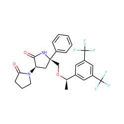 C[C@@H](OC[C@@]1(c2ccccc2)C[C@@H](N2CCCC2=O)C(=O)N1)c1cc(C(F)(F)F)cc(C(F)(F)F)c1 ZINC000040836274