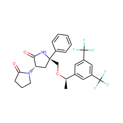 C[C@@H](OC[C@@]1(c2ccccc2)C[C@H](N2CCCC2=O)C(=O)N1)c1cc(C(F)(F)F)cc(C(F)(F)F)c1 ZINC000040836272