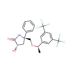 C[C@@H](OC[C@@]1(c2ccccc2)C[C@H](O)C(=O)N1)c1cc(C(F)(F)F)cc(C(F)(F)F)c1 ZINC000040393506