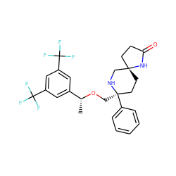 C[C@@H](OC[C@@]1(c2ccccc2)CC[C@]2(CCC(=O)N2)CN1)c1cc(C(F)(F)F)cc(C(F)(F)F)c1 ZINC000003816514