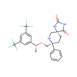 C[C@@H](OC[C@@]1(c2ccccc2)CC[C@]2(CN1)NC(=O)NC2=O)c1cc(C(F)(F)F)cc(C(F)(F)F)c1 ZINC000072280126