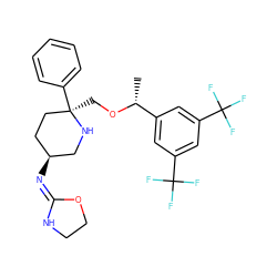 C[C@@H](OC[C@@]1(c2ccccc2)CC[C@H](/N=C2/NCCO2)CN1)c1cc(C(F)(F)F)cc(C(F)(F)F)c1 ZINC000064527034