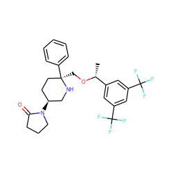 C[C@@H](OC[C@@]1(c2ccccc2)CC[C@H](N2CCCC2=O)CN1)c1cc(C(F)(F)F)cc(C(F)(F)F)c1 ZINC000064528098