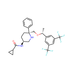 C[C@@H](OC[C@@]1(c2ccccc2)CC[C@H](NC(=O)C2CC2)CN1)c1cc(C(F)(F)F)cc(C(F)(F)F)c1 ZINC000038462132