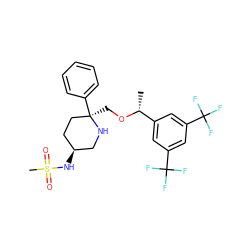 C[C@@H](OC[C@@]1(c2ccccc2)CC[C@H](NS(C)(=O)=O)CN1)c1cc(C(F)(F)F)cc(C(F)(F)F)c1 ZINC000064512361