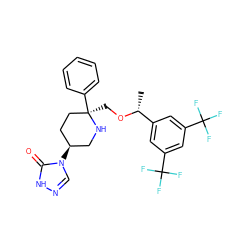 C[C@@H](OC[C@@]1(c2ccccc2)CC[C@H](n2cn[nH]c2=O)CN1)c1cc(C(F)(F)F)cc(C(F)(F)F)c1 ZINC000003816512