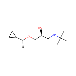 C[C@@H](OC[C@@H](O)CNC(C)(C)C)C1CC1 ZINC000028757621