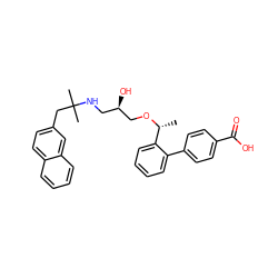 C[C@@H](OC[C@H](O)CNC(C)(C)Cc1ccc2ccccc2c1)c1ccccc1-c1ccc(C(=O)O)cc1 ZINC000059570093