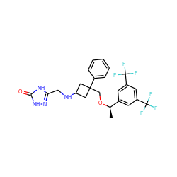 C[C@@H](OCC1(c2ccccc2)CC(NCc2n[nH]c(=O)[nH]2)C1)c1cc(C(F)(F)F)cc(C(F)(F)F)c1 ZINC000034380107