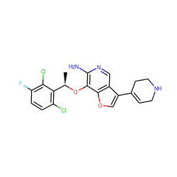 C[C@@H](Oc1c(N)ncc2c(C3=CCNCC3)coc12)c1c(Cl)ccc(F)c1Cl ZINC000096273091