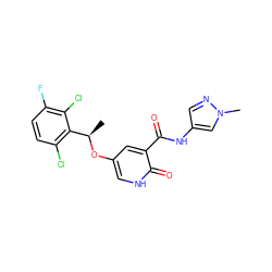 C[C@@H](Oc1c[nH]c(=O)c(C(=O)Nc2cnn(C)c2)c1)c1c(Cl)ccc(F)c1Cl ZINC000096258138