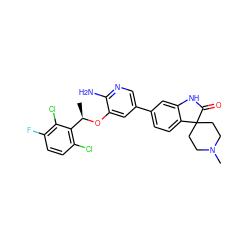 C[C@@H](Oc1cc(-c2ccc3c(c2)NC(=O)C32CCN(C)CC2)cnc1N)c1c(Cl)ccc(F)c1Cl ZINC000103243216