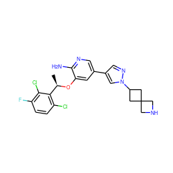 C[C@@H](Oc1cc(-c2cnn(C3CC4(CNC4)C3)c2)cnc1N)c1c(Cl)ccc(F)c1Cl ZINC000146693560