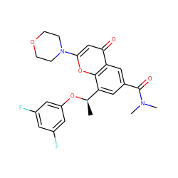 C[C@@H](Oc1cc(F)cc(F)c1)c1cc(C(=O)N(C)C)cc2c(=O)cc(N3CCOCC3)oc12 ZINC000299870554