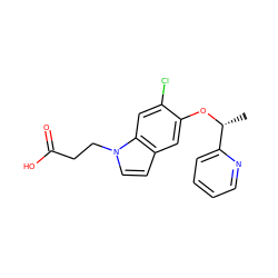 C[C@@H](Oc1cc2ccn(CCC(=O)O)c2cc1Cl)c1ccccn1 ZINC001772605691