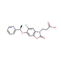 C[C@@H](Oc1cc2oc(=O)n(CCC(=O)O)c2cc1Cl)c1ccccn1 ZINC000473155182