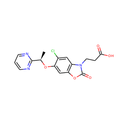 C[C@@H](Oc1cc2oc(=O)n(CCC(=O)O)c2cc1Cl)c1ncccn1 ZINC001772598509