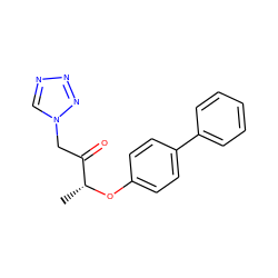 C[C@@H](Oc1ccc(-c2ccccc2)cc1)C(=O)Cn1cnnn1 ZINC001772577798