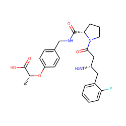 C[C@@H](Oc1ccc(CNC(=O)[C@@H]2CCCN2C(=O)C[C@@H](N)Cc2ccccc2F)cc1)C(=O)O ZINC000028377433