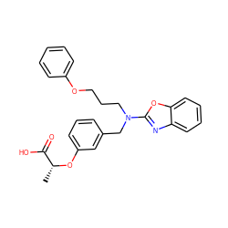 C[C@@H](Oc1cccc(CN(CCCOc2ccccc2)c2nc3ccccc3o2)c1)C(=O)O ZINC000028900620