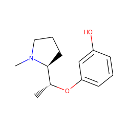 C[C@@H](Oc1cccc(O)c1)[C@@H]1CCCN1C ZINC000473096110