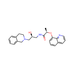 C[C@@H](Oc1cccc2cccnc12)C(=O)NC[C@H](O)CN1CCc2ccccc2C1 ZINC000220095585