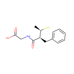 C[C@@H](S)[C@@H](Cc1ccccc1)C(=O)NCC(=O)O ZINC000013861155