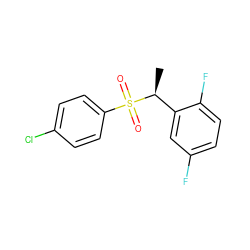 C[C@@H](c1cc(F)ccc1F)S(=O)(=O)c1ccc(Cl)cc1 ZINC000028522253