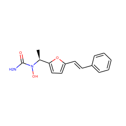 C[C@@H](c1ccc(/C=C/c2ccccc2)o1)N(O)C(N)=O ZINC000000010356