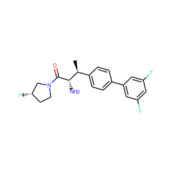 C[C@@H](c1ccc(-c2cc(F)cc(F)c2)cc1)[C@H](N)C(=O)N1CC[C@H](F)C1 ZINC000014948231