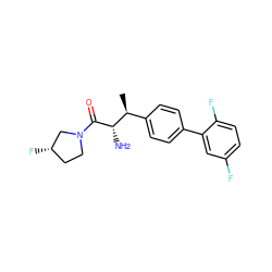 C[C@@H](c1ccc(-c2cc(F)ccc2F)cc1)[C@H](N)C(=O)N1CC[C@H](F)C1 ZINC000014948234