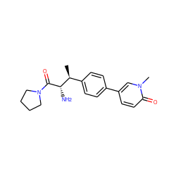 C[C@@H](c1ccc(-c2ccc(=O)n(C)c2)cc1)[C@H](N)C(=O)N1CCCC1 ZINC000014947728