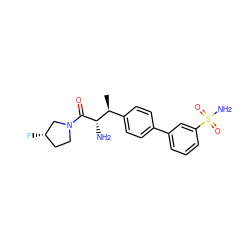 C[C@@H](c1ccc(-c2cccc(S(N)(=O)=O)c2)cc1)[C@H](N)C(=O)N1CC[C@H](F)C1 ZINC000014948203