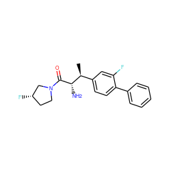 C[C@@H](c1ccc(-c2ccccc2)c(F)c1)[C@H](N)C(=O)N1CC[C@H](F)C1 ZINC000014948157